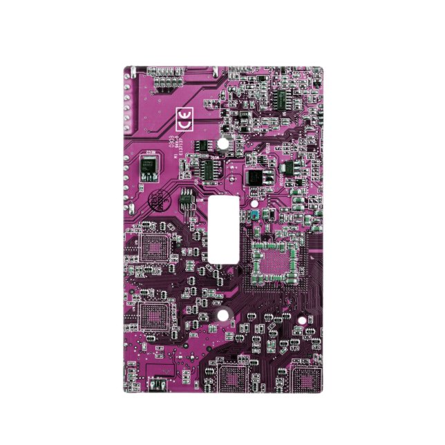 Printed Circuit Assembly PCB Purple Circuit Board Light Switch Cover (Front)