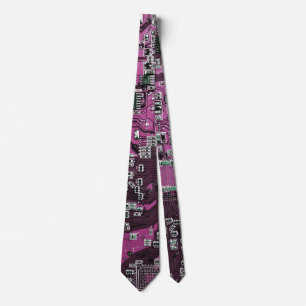 Printed Circuit Assembly PCB Purple Circuit Board Neck Tie