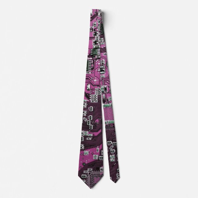 Printed Circuit Assembly PCB Purple Circuit Board Neck Tie (Front)
