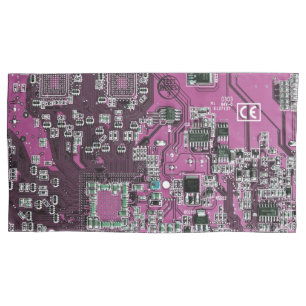 Printed Circuit Assembly PCB Purple Circuit Board Pillow Case