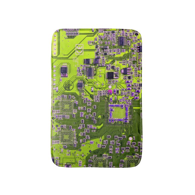 Printed Circuit Assembly PCB Yellow Circuit Board Bath Mat (Front Vertical)