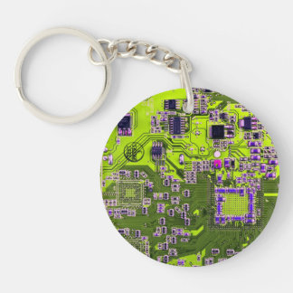 Printed Circuit Assembly PCB Yellow Circuit Board Keychain