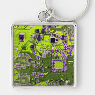 Printed Circuit Assembly PCB Yellow Circuit Board Keychain