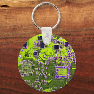 Printed Circuit Assembly PCB Yellow Circuit Board Keychain