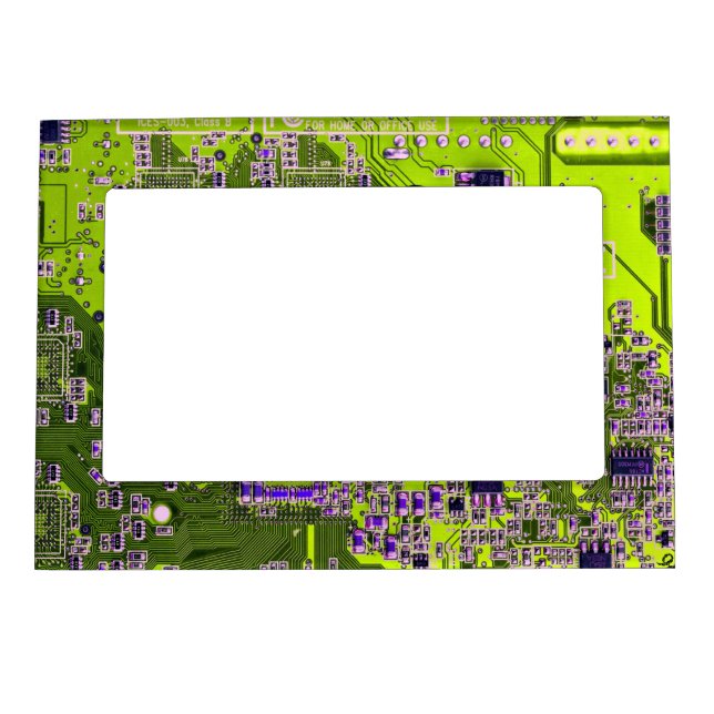 Printed Circuit Assembly PCB Yellow Circuit Board Magnetic Photo Frame (Front)