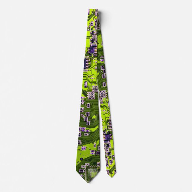Printed Circuit Assembly PCB Yellow Circuit Board Neck Tie (Front)
