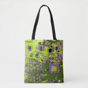 Printed Circuit Assembly PCB Yellow Circuit Board Tote Bag