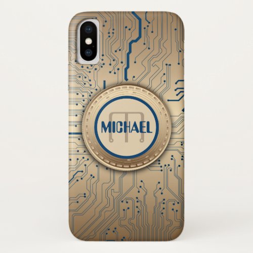 Printed Circuit Board Electronics Copper Monogram iPhone X Case