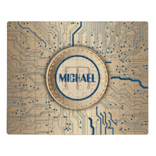 Printed Circuit Board Electronics Copper Monogram Jigsaw Puzzle