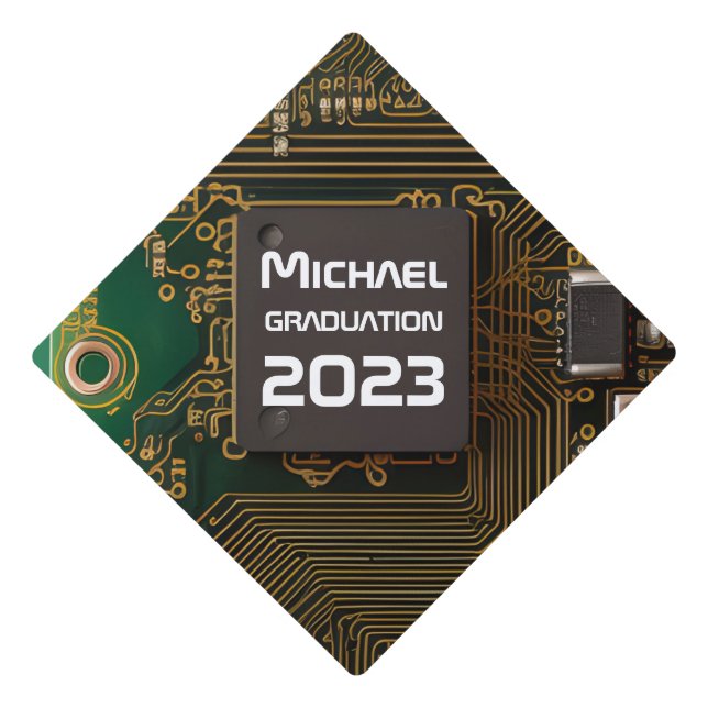 Printed Circuit Board Graduation Cap Topper (Front)