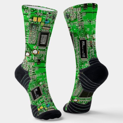  Printed Circuit Board Green Microchip Geeky Name Socks