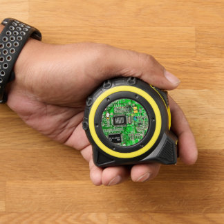 Printed Circuit Board Green Microchip Geeky Name Tape Measure