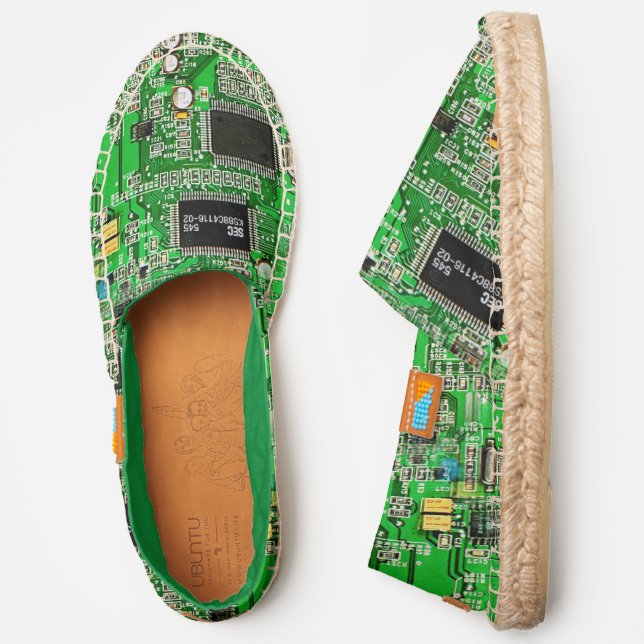   Printed Circuit Board Green PCB Geek Cool Modern Espadrilles (Side)