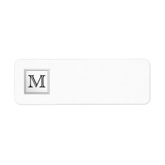 Printed Custom Monogram. Black and White. Label