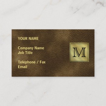 Printed Custom Monogram Image. Brown. Business Card by Graphics_By_Metarla at Zazzle