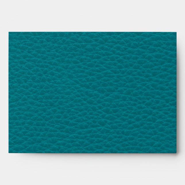 Printed Custom Monogram Image on Teal Pattern. Envelope (Front)