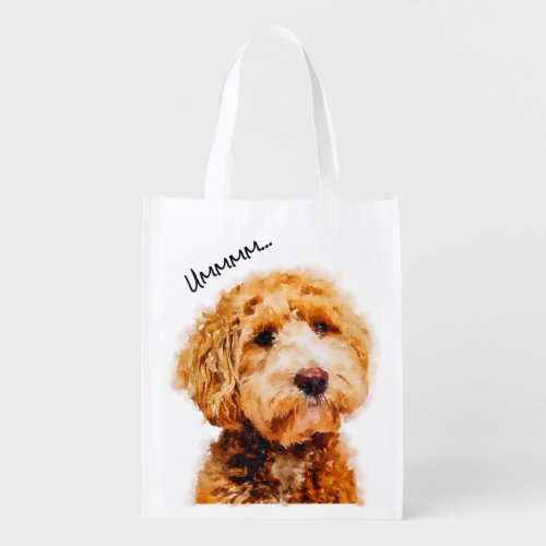 Printed Cute Poodle Dog Pattern Grocery Bag