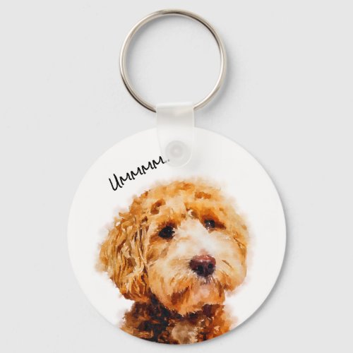 Printed Cute Poodle Dog Pattern Keychain