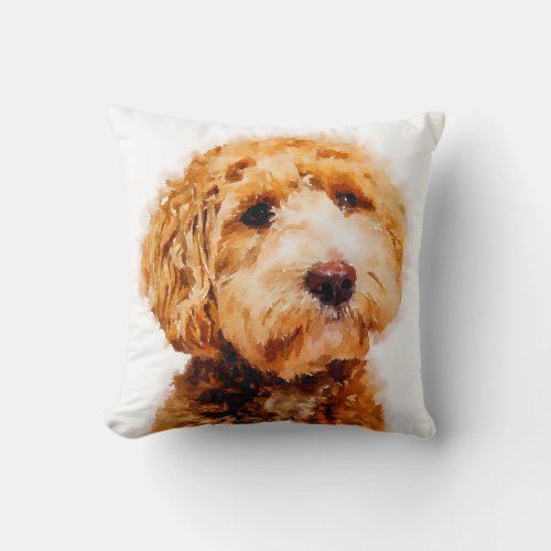 Printed Cute Poodle Dog Pattern Throw Pillow