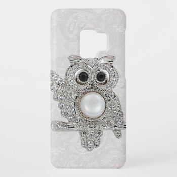 Printed Diamonds Owl & Paisley Lace Case-mate Samsung Galaxy S9 Case by GroovyGraphics at Zazzle