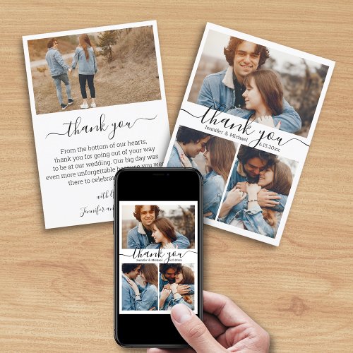 printeddigital thank you 4 photos collage wedding card