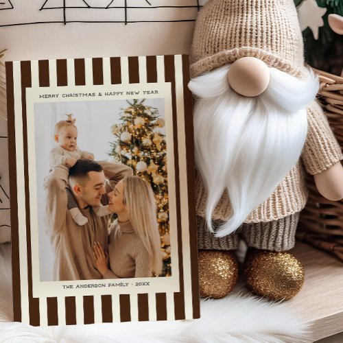 Printed/Downloadable Stripe Custom Photo Christmas Holiday Card