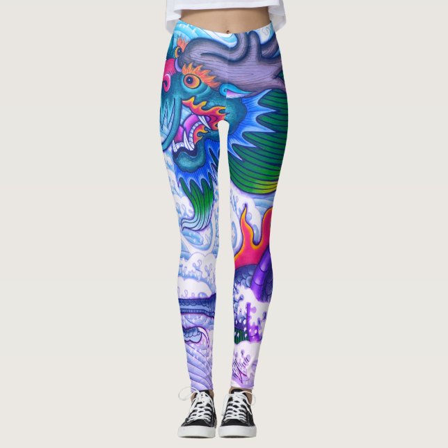 PRINTED DRAGON Leggings (Front)