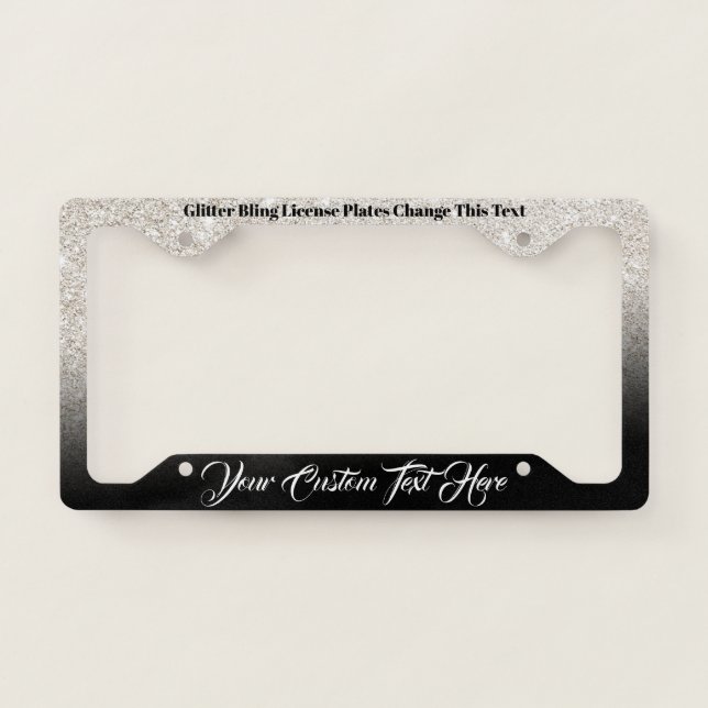 Printed effect Bling Lady License Plate Frame (Front)