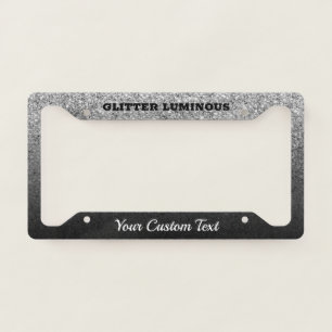 Printed effect Bling Silver Queen License Plate Frame