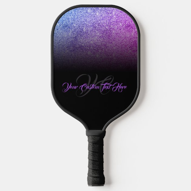 printed effect Luminous purple green monogram Pickleball Paddle