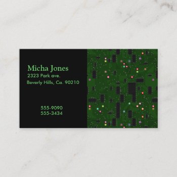 Printed Electronic Circuit Board Business Card by StarStruckDezigns at Zazzle