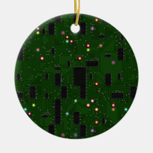 Printed Electronic Circuit Board Ceramic Ornament