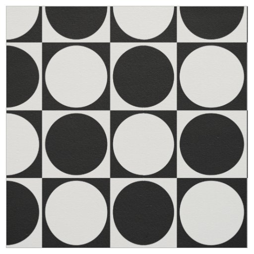 Printed Fabric, Black&White, Squares&Circles Fabric
