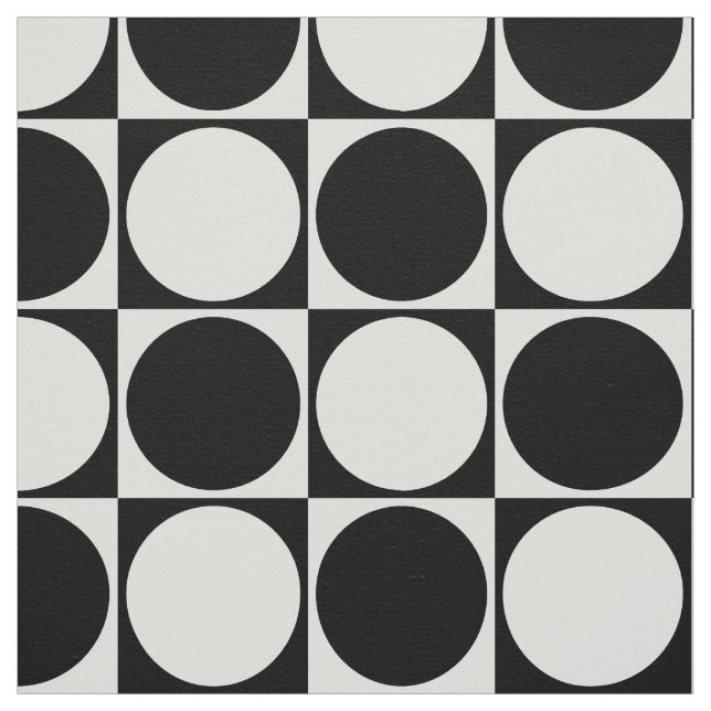 Printed Fabric, Black&White, Squares&Circles Fabric