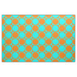 Printed Fabric, Blue&amp;Orange Squares&amp;Circles Fabric
