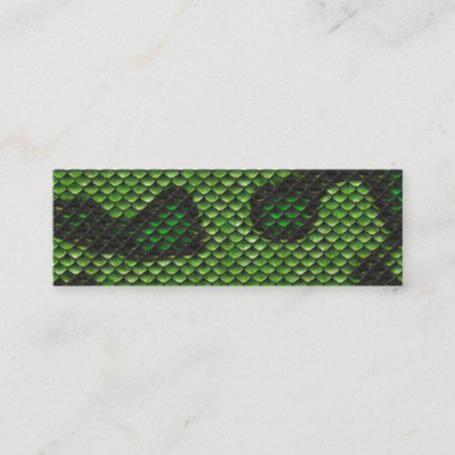Printed Fake Green Snake Skin Camo Style Design Mini Business Card