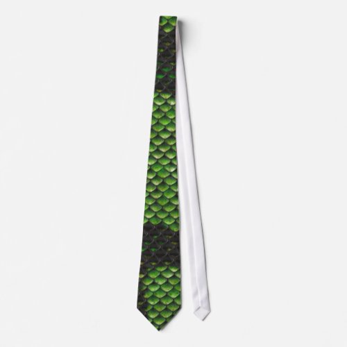 Printed Fake Green Snake Skin Camo Style Design Neck Tie