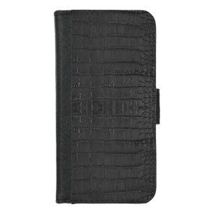 Printed Faux Black Alligator Texture iPhone 8/7 Wallet Case