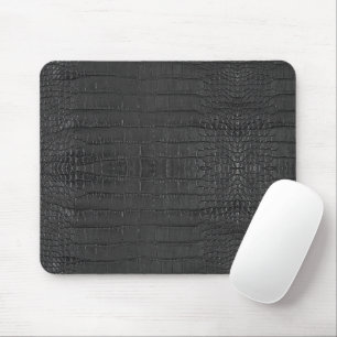 Printed Faux Black Alligator Texture Mouse Pad
