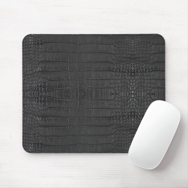 Printed Faux Black Alligator Texture Mouse Pad (With Mouse)