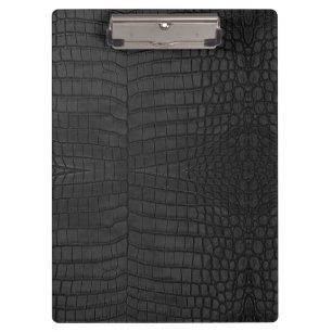 Printed Faux Black Crocodile Texture Clipboard