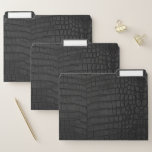  Printed Faux Black Crocodile Texture File Folder