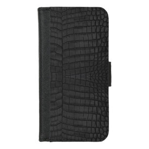 Printed Faux Black Crocodile Texture iPhone 8/7 Wallet Case