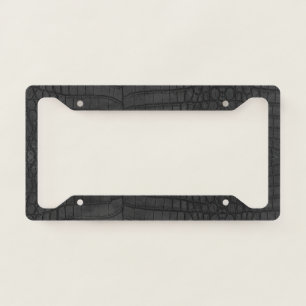 Printed Faux Black Crocodile Texture License Plate Frame