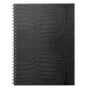 Printed Faux Black Crocodile Texture Notebook
