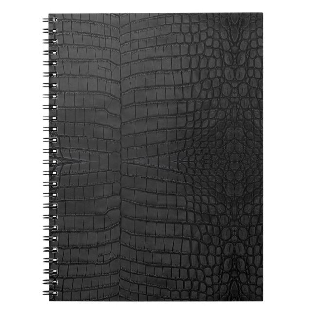  Printed Faux Black Crocodile Texture Notebook (Front)