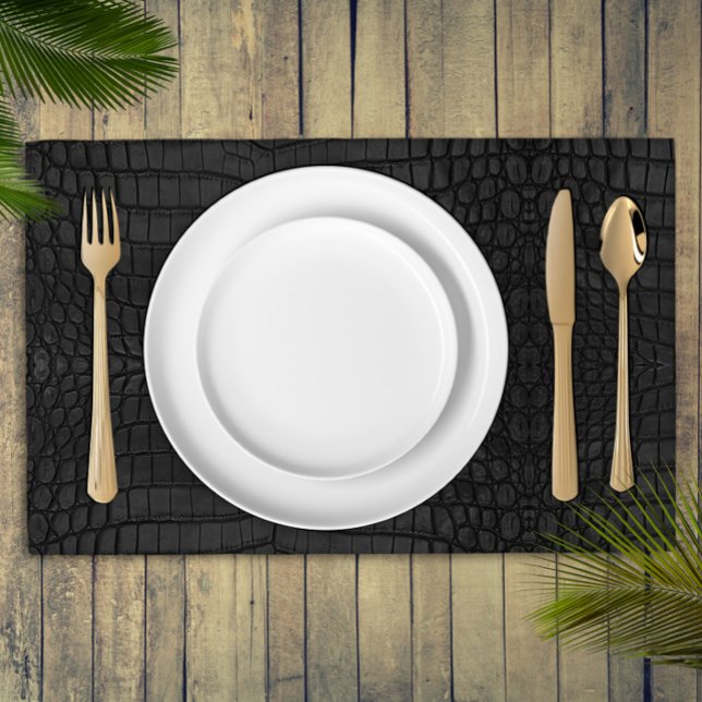  Printed Faux Black Crocodile Texture Placemat (Creator Uploaded)