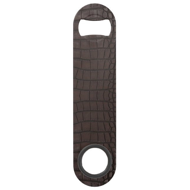 Printed Faux Brown Alligator Texture Bar Key (Front)