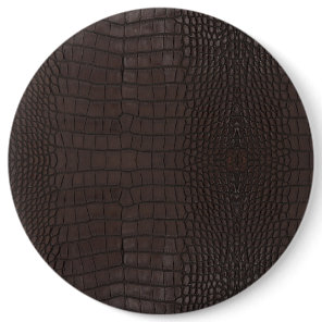 Printed Faux Brown Alligator Texture Button