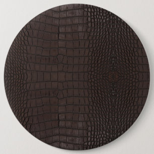 Printed Faux Brown Alligator Texture Button